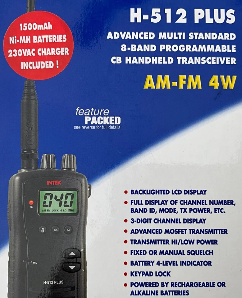 INTEK H-512 PLUS RADIO PALMARE RICETRASMETTITORE CB PORTATILE 27 MHz - Imagen 4 de 4