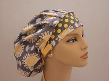 Bouffant/Ponytail Combo Scrub Hat - Floral Medallion