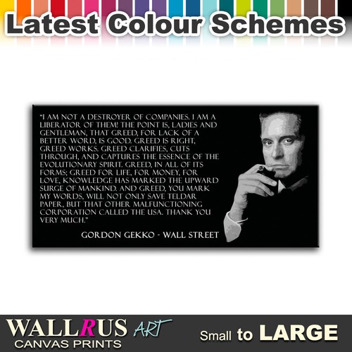 Wall Street Gordon Gekko Movie Canvas Print Framed Photo Picture Wall Artwork WA