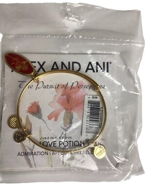 NWT Love Potion Carnation Bangle Calypso Wrap Shiny Gold Finish ALEX and ANI