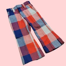 Vintage 70s Plaid Bell Bottoms Kids Funky Groovy Flare Pants Slacks 2T-3T