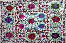 Cotton Suzani woolen embroideryfor bed, wall hanging , table cover