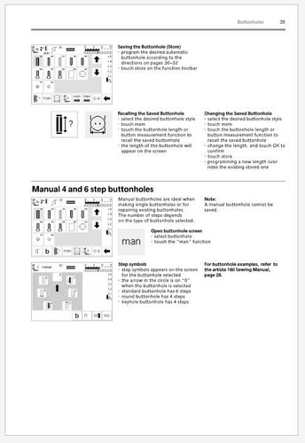 Peine Bernina Artista 170QPE y 180 manual de instrucciones impreso manual encuadernado - Imagen 5 de 7