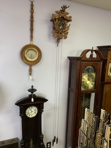 ATQ Schatz Black Forest German Hand Carved Walnut 20" Hunter Cuckoo Clock 1 Day - Picture 15 of 21