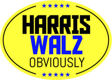 Harris Walz Obviously - 3  Laminated Vinyl Decal Sticker Label