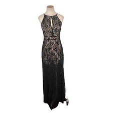 art & co black lace keyhole maxi dress size small