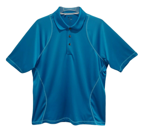 Adidas Mens Golf Polo Shirt M Medium Blue Climacool Short Sleeve Collared Logo - 第 1/12 張圖片