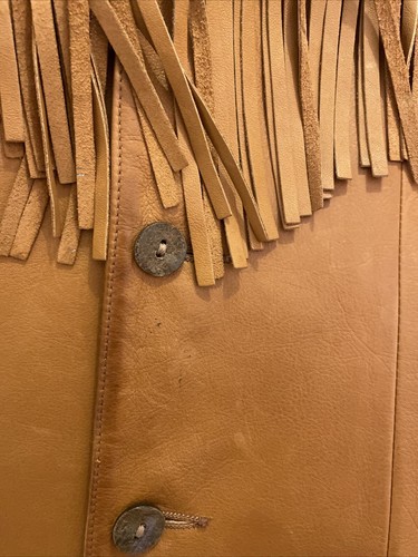Ralph Lauren giacca western pelle frange cappotto donna taglia 8 autentico vintage raro - Foto 10 di 23