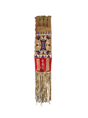 Handmade Sioux Native American Style Beaded Pipe Bag Suede Leather Tobacco Pouch