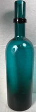 Mid Century Modern MCM Wine Bottle, BLENKO Style, Applied Ring, Beautiful! 14”