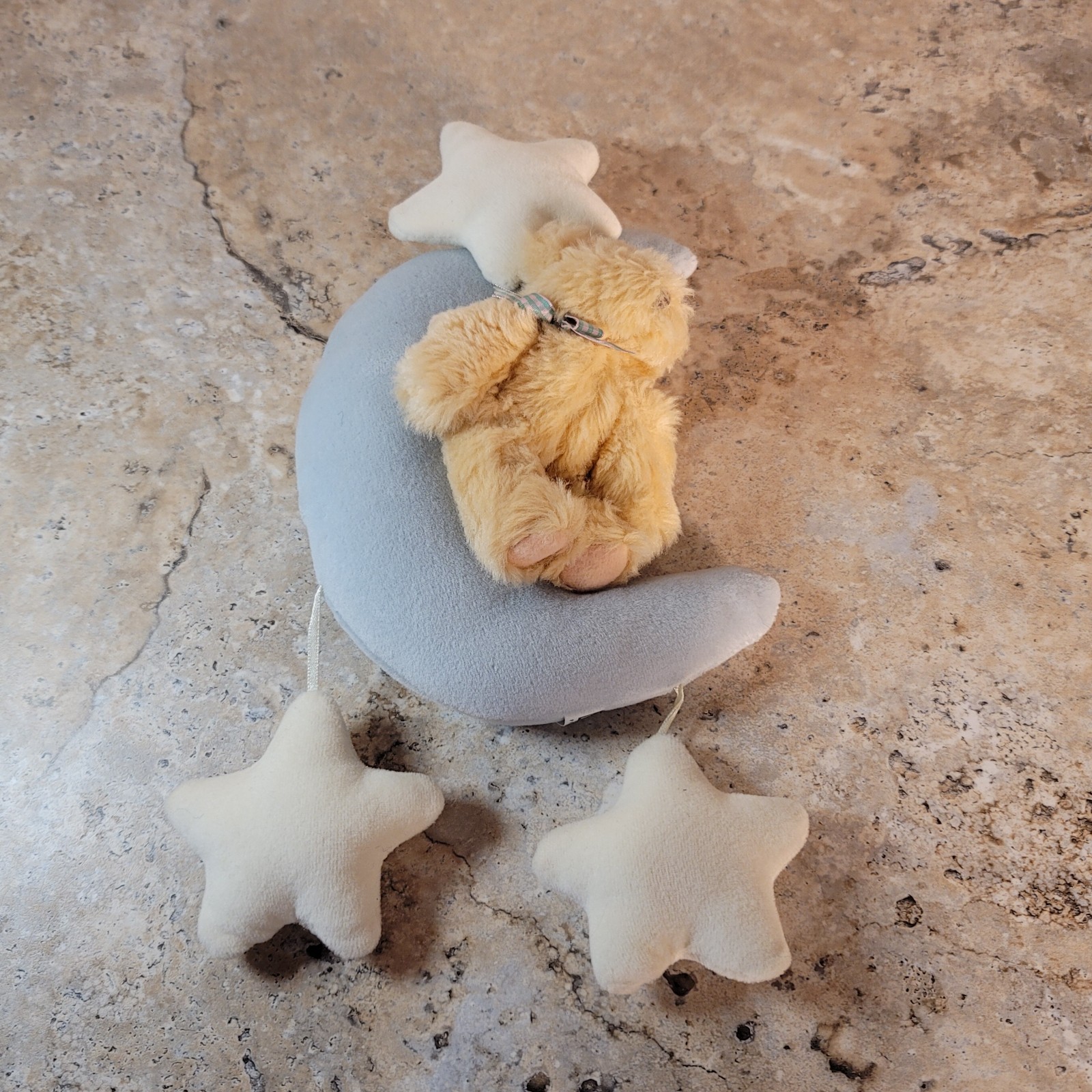 LAMBS & IVY BABY TEDDY BEAR MOON STARS PLUSH NURSERY HANGING DECORATION 