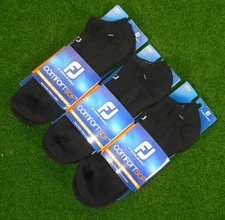 New in Packaging Lot of 3 FootJoy Black ComfortSof Men's Low Cut Socks