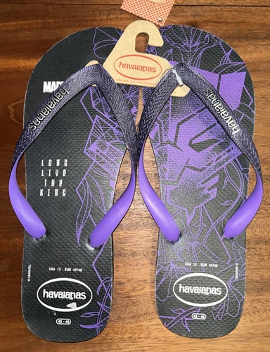 PUMA Infradito uomo nuove con etichette Marvel Black Panther Premium Havaianas taglia 13
