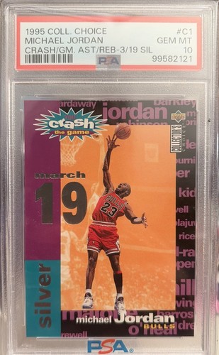 1995 US Collectors Choice Crash Game Michael Jordan Ast/Reb 3/19 PSA 10 Pop 10