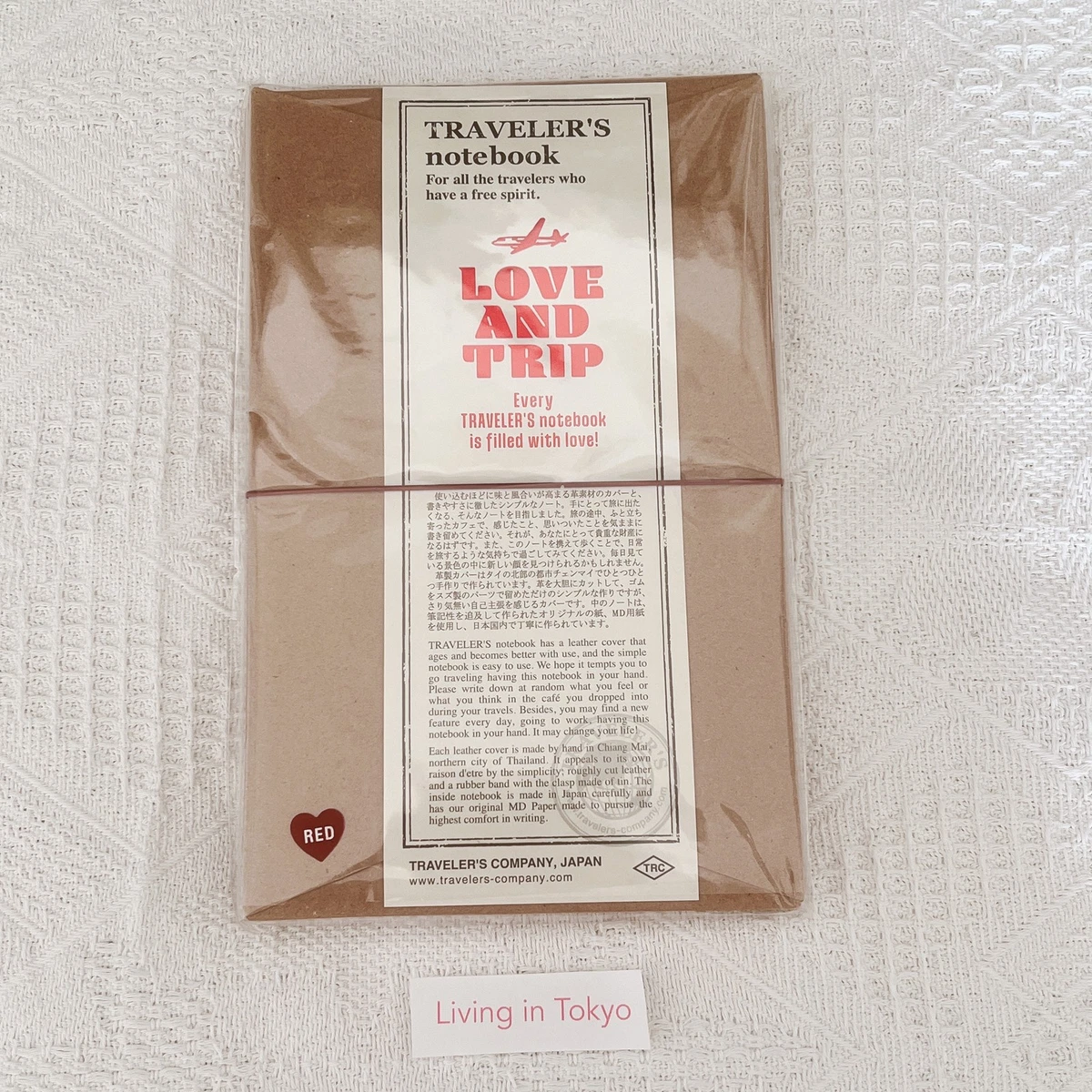 Traveler's Company Regular Size LOVE AND TRIP Red Notebook Japan