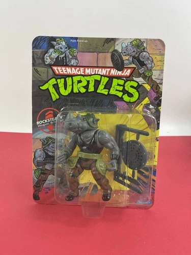 Playmates TMNT  ROCKSTEADY  1988 SOFTHEAD HI GRADE MINTY Carded Sealed Figure