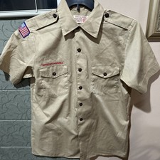 Boy Scout BSA UNIFORM SHIRT Mens Medium Short Sleeve Tan P25