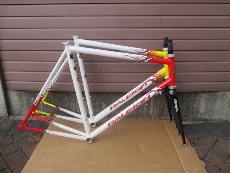Pair of Raleigh Special Products framesets, Reynolds 853 & Titanium