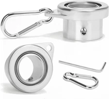 Flag Pole Rings with Bearings 2 Pack Silver Fit Flagpole for Anti Wrap