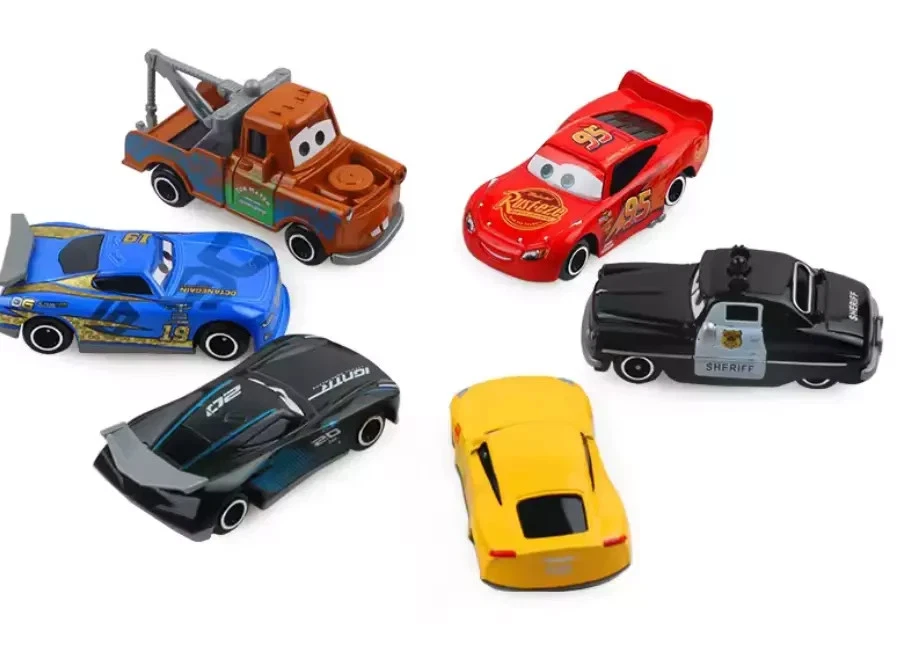 CARS SET 7 PEZZI Disney Pixar Mcqueen Jackson Storm Mack Cricchetto 1:55 Toy Boy - Immagine 2 di 4