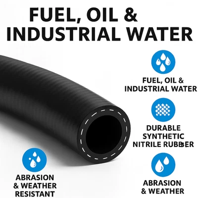 PRICEPREDATOR Reinforced Rubber Fuel Hose SAE J30 R6 Petrol Diesel Oil Pipe Flexible Durable