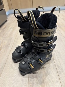 Women’s Salomon Ski Boots S/Pro 90 W GW, 22.5 Mondo, Dark Grey & Gold Skiin
