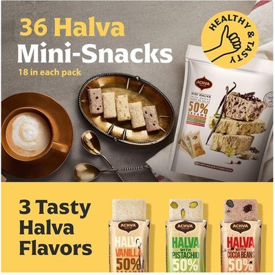 Kosher Halva Mini Bars Trio: Pistachio, Vanilla, Cocoa