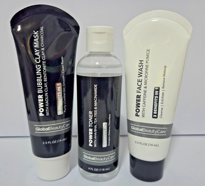 Global Beauty Care Power Face Wash Moisturizer & Bubbling Clay Mask (Set Of 3)!!