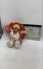 Vintage 1980s Cabbage Patch Kids Red Dressed Orange Yarn Hairs Kimberly Ann Doll