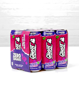 NEW GHOST Zero Sugar Energy Drink Welch s Grape-Cran 16 fl oz   6 Pack    FREE