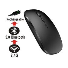 New Gaming Mouse Wireless Bluetooth Dual Mode Silent Rechargeable USB 2.4G DPI 1