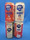 Lot of 4 - Vintage Coca-Cola, Canada Dry NEW YORK GIANTS  - 12oz Soda Cans