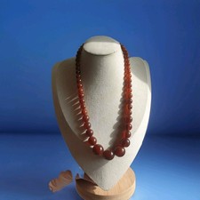 Superbe Collier ancien Bakélite AMBRE L 48 cm d 6,3 mm D 16,1 mm 36,5Gr