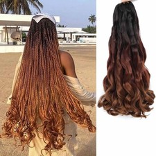 French Curly Braiding Hair 8 Packs Loose Wavy Braiding Hair Pre Stretched Bou...