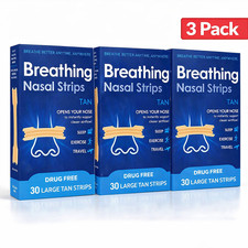 3 Pack NASAL STRIPS Breathe Nose Better Reduce Snoring Right Sleep