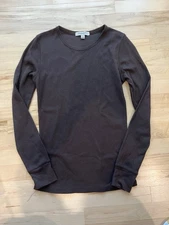 Active Basic Brown Waffle Knit Long Sleeve Thermal Top – Size L