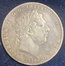UK 1818 George III Crown  Silver 28.27g 38mm Museum restrike