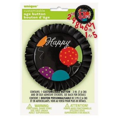 Unique Party - Anpassbar - Knopf, Happy Birthday Set (SG26402)