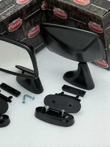 GAM154/5A - GENUINE TEX PAIR DOOR MIRRORS BLACK FLAT GLASS M68990E/1E  MG, TR,