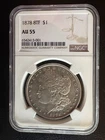 1878 Morgan Dollar 8TF NGC AU 55 $1 Silver Coin