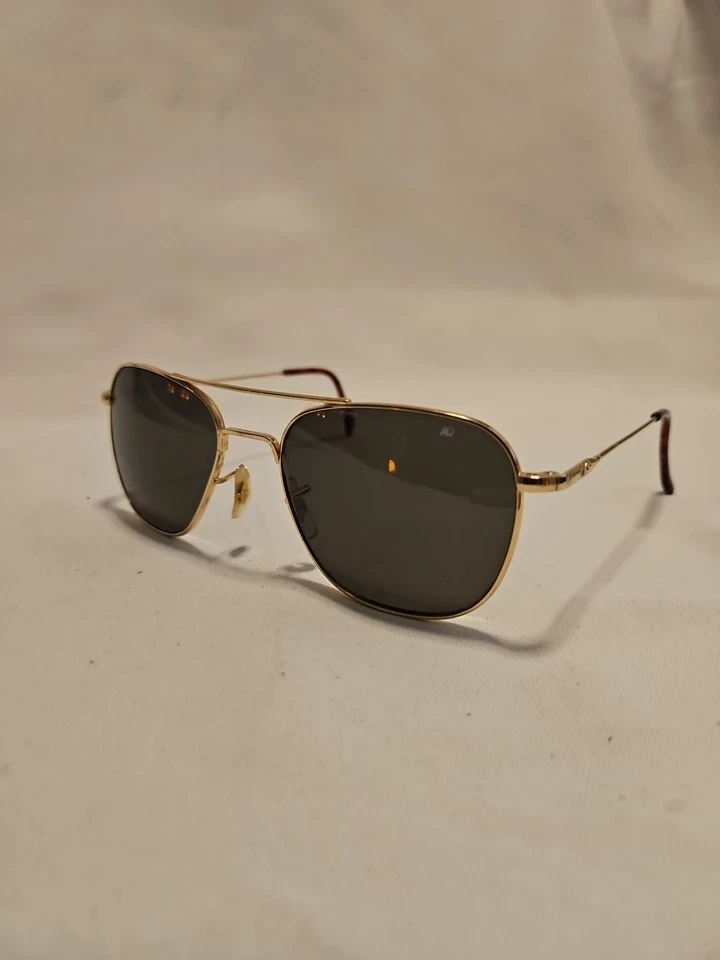 Lentes de vidrio originales American Optical AO Original Pilot Gold Tortoise 52 Foto 2 de 4