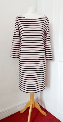 Ganni Powder Pink Knee Length Striped Dress Size L