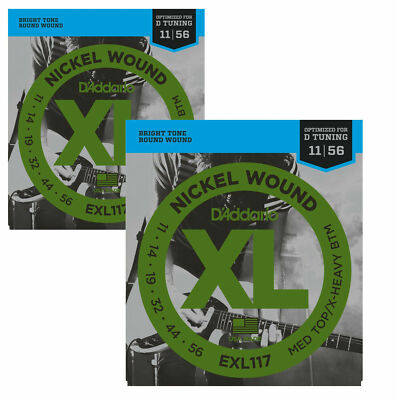 E-Gitarrensaiten, Drop D Tuning 11-56. 2 Päckchen D'Addario EXL117