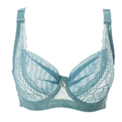 UNDER WIRED NON-PADDED LACE 3/4 CUP SUPPORT BRA BLACK & WHITE Blue 34 -44 BCDD - Picture 17 of 27