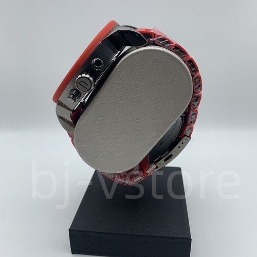 Reloj de cuarzo para hombre Diesel DZ7370 Mr Daddy esfera negra correa de acero inoxidable rojo - Imagen 3 de 4