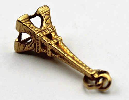 18K Gelbgold Eiffelturm Paris Frankreich kleiner Charm für Armband 0,5 gr - Bild 3 von 7