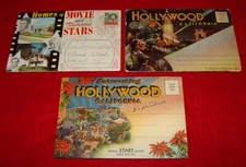 3 Vintage Souvenir Postal Folders - Hollywood California w/ Nostalgic Views