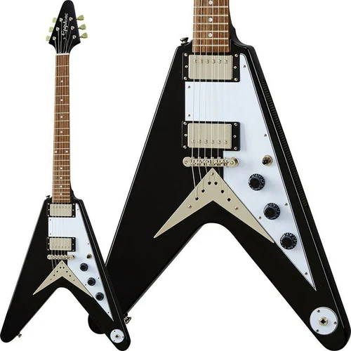 Epiphone Inspired by Gibson Flying V Ebony Electric Guitar with gig bag
