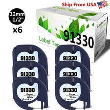 10697 Label Tape 91330 for Dymo LetraTag LT-110T LT-100H Printer (6PK)