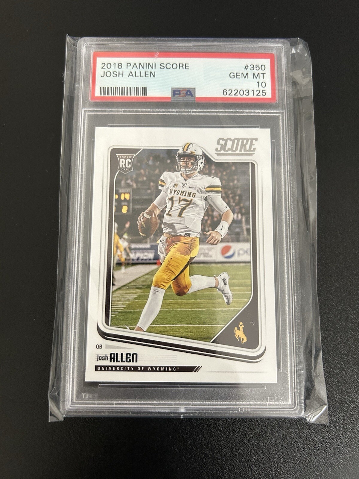 2018 PANINI SCORE JOSH ALLEN ROOKIE #350 PSA 10 GEM MINT WYOMING RC